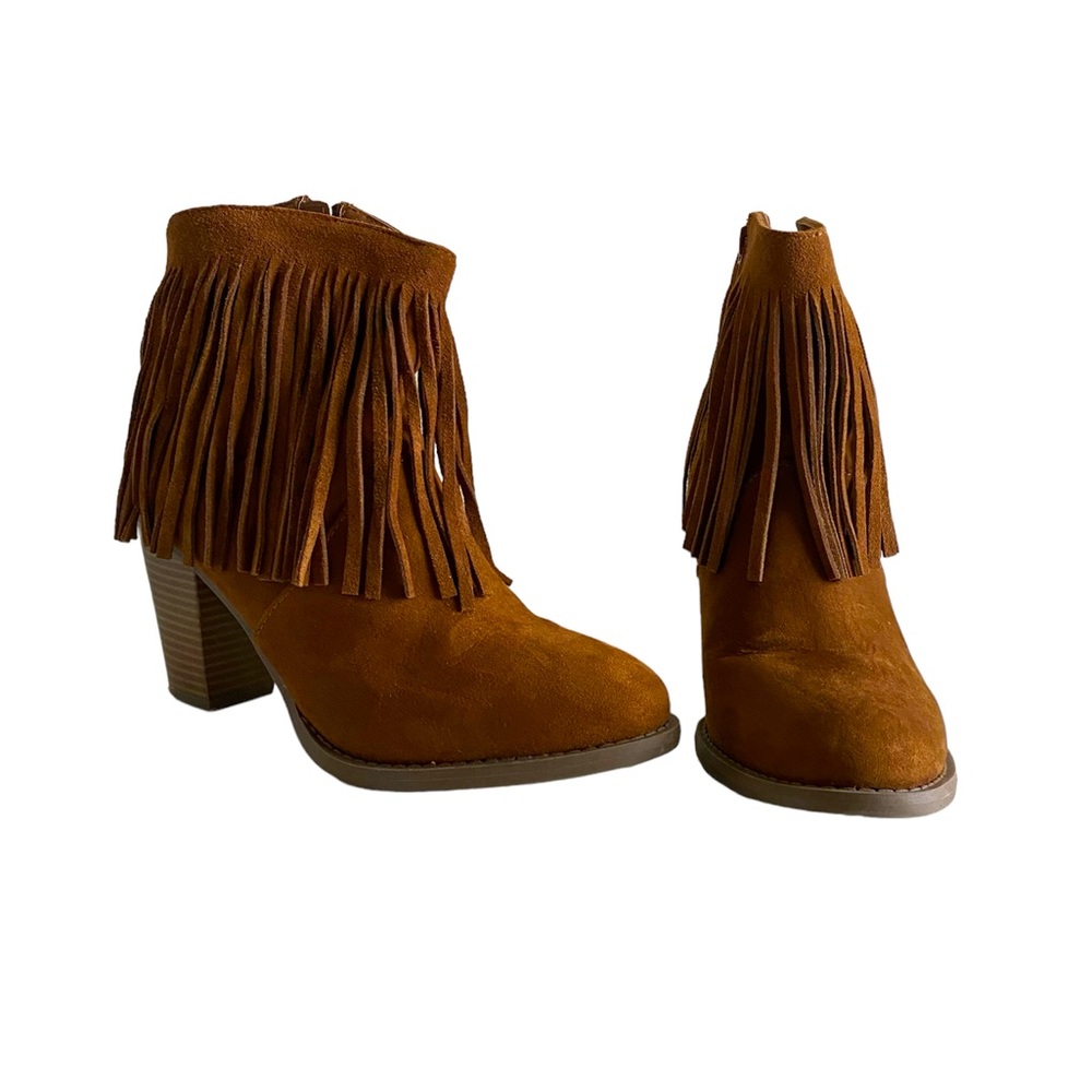 Fringe Western Boots Booties - Picture 2 of 6